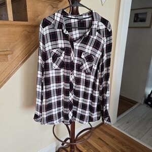 Plaid Button-Up Women's Top